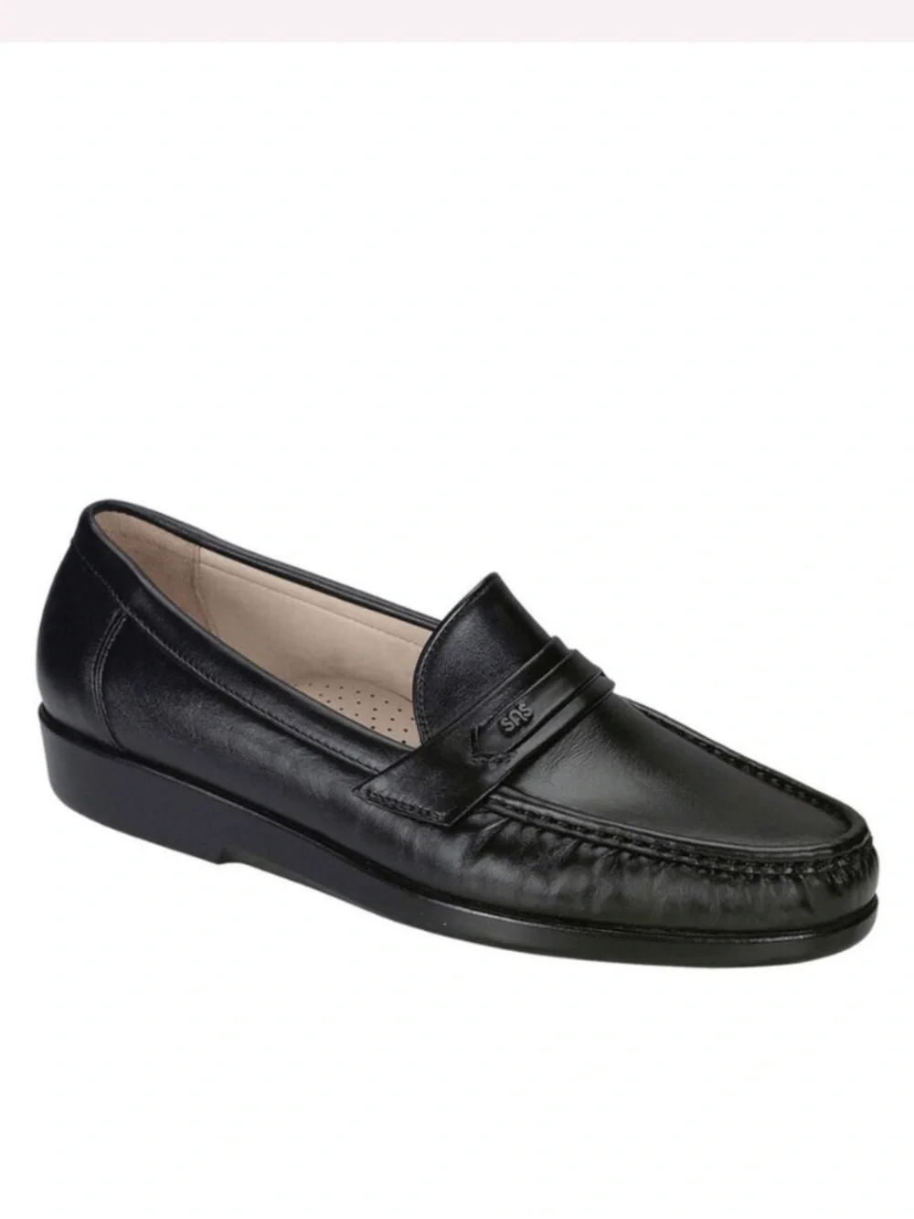 SAS Loafers NEW Ace Slip On Comfort Penny Handsewn Leather Black Size 9.5 W